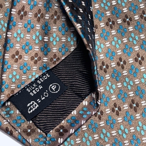 Flawless Ermenegildo Zegna Necktie Sheen 100% Silk Embossed Monogrammed Branded - Picture 4 of 8
